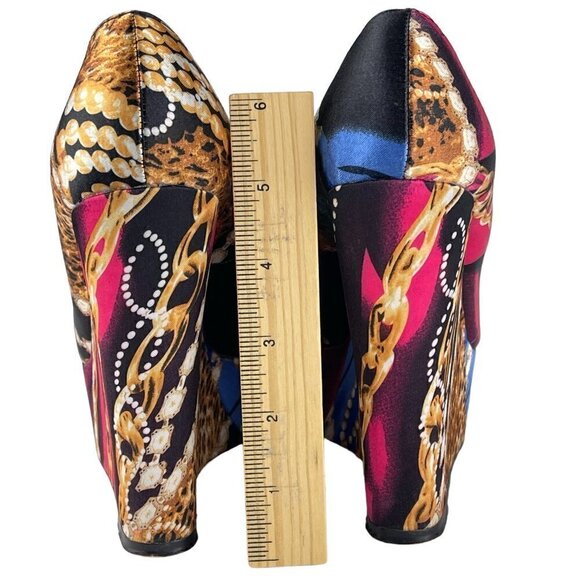 Aldo Torregrosa Peep Toe Platform Satin Wedge Women's Size 36 - Picture 4 of 11